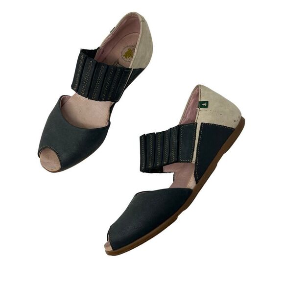 El Naturalista Slip on Stella Peep Toe Sandals Shoes Comfort Flats Size 38 / 8 - Picture 1 of 7